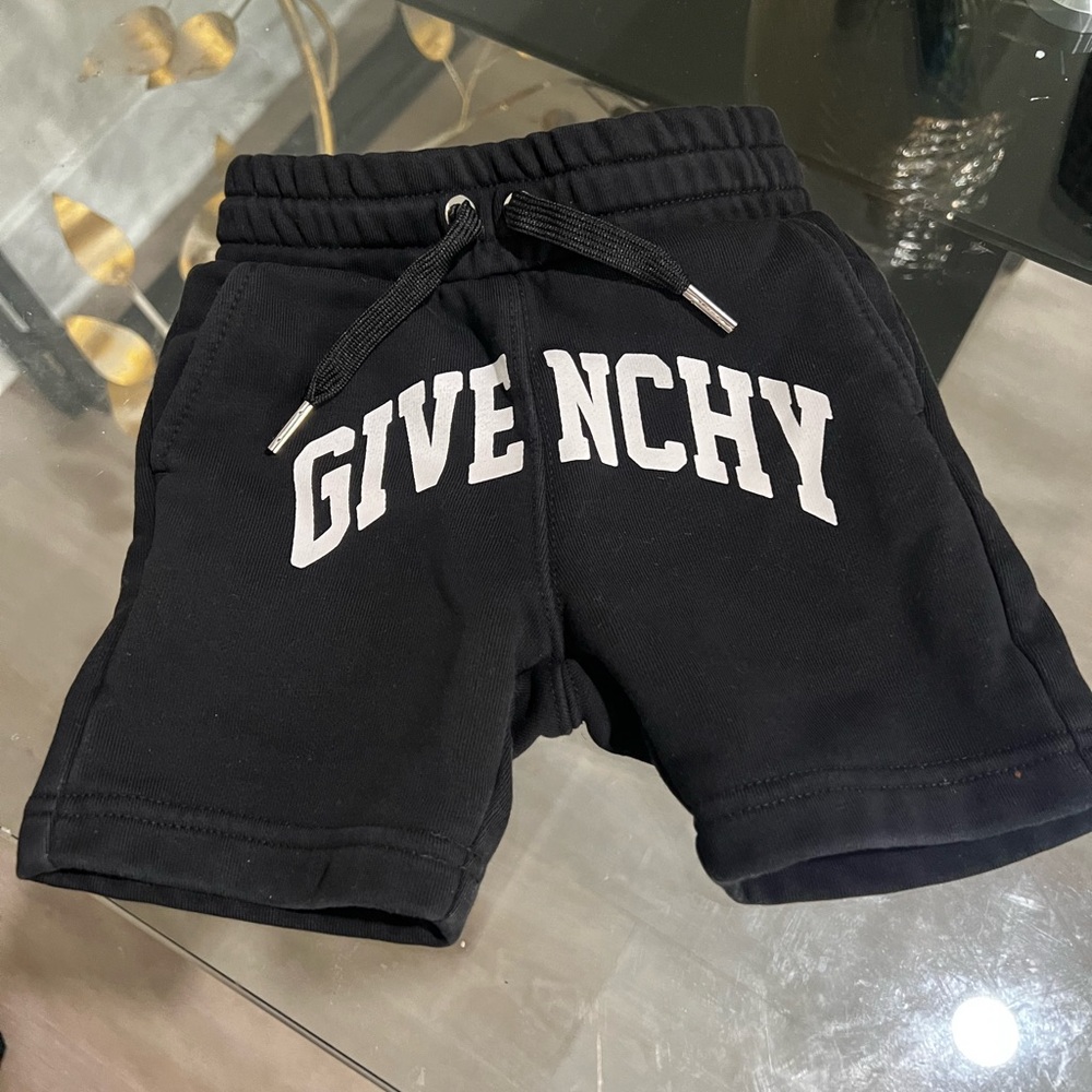 Givenchy Black and White Logo Shorts 12M